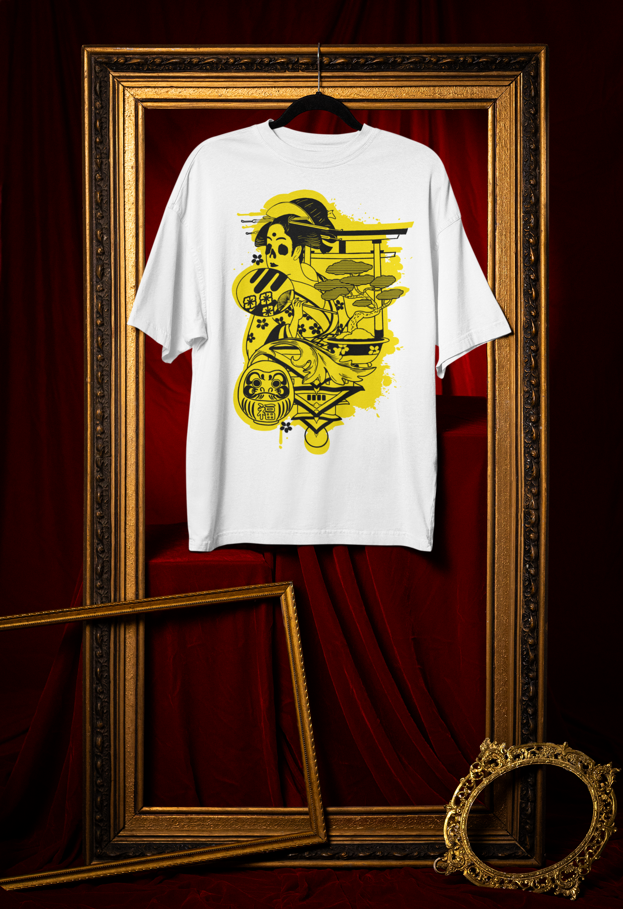Original Tin Seed Tees design displayed on a t-shirt hanging in a vintage frame
